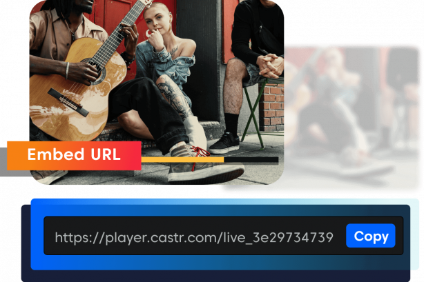 Flexible livestreaming with our embeddable player Flexible livestreaming with our embeddable player